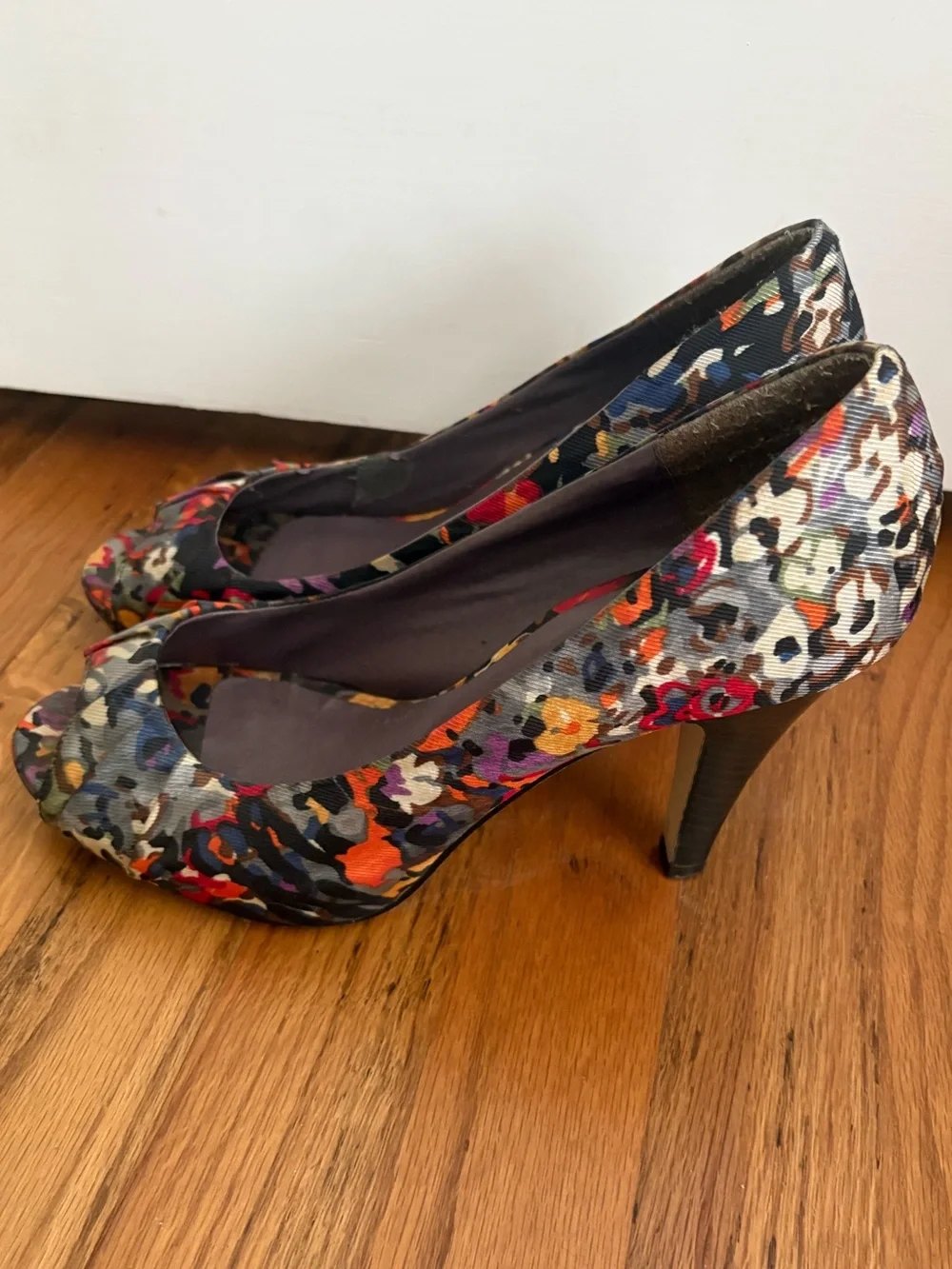 **3 for $20!!** Madden Girl Floral Peep-toe Heels 9.5